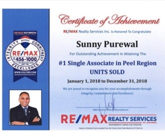 Ranked # 1 Realtor in peel 2018