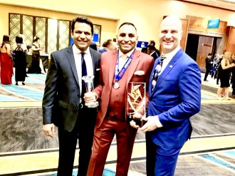 In Las Vegas getting awards 