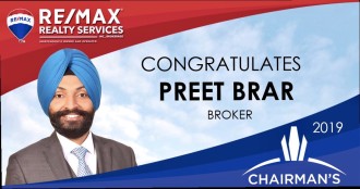 Re/Max Chairman Club Award winner 2019