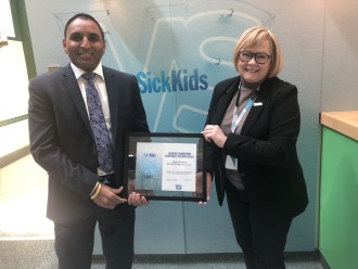 Certificate from sick kids hospital for donation 
