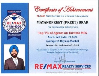 Top 1% Broker on Toronto MLS